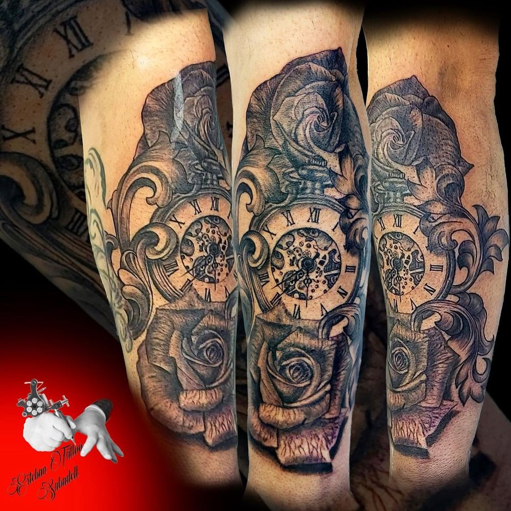 Manga de relojes y rosas